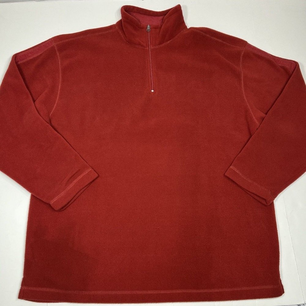 Vintage 90s Oxide Sportswear Men Red Fleece 1/4 Zip Sweatshirt Size XL Mock Neck